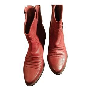Franco Sarto Waco2 Cherry Lea Leather Ankle Cowboy/Cowgirl Boot Sizes 8M And Box